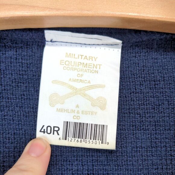 Vintage Military Equipment Company Knit Sweater Mens 40R Blue Pullover V-Neck - Picture 8 of 12